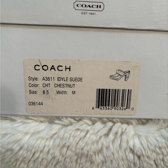 Coach dark brown Idyle clogs with fleece trim size 6.5 - Picture 7 of 7